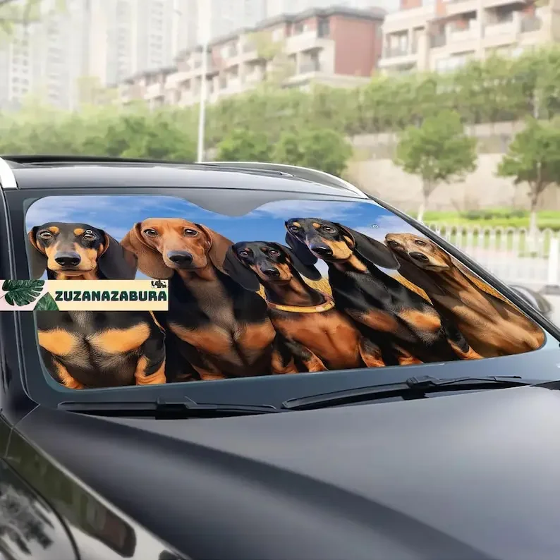 Pára-sol Dachshund Animal Car, Auto protetor solar, pára-brisa Cover Gift, decoração do cão