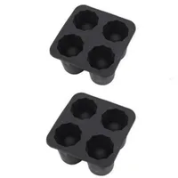 Silicone Ice Cube Mold 4-Hole Round Cup Shape Ice Block Maker for Whiskey Beer Creative Kitchen Bar Essential 5