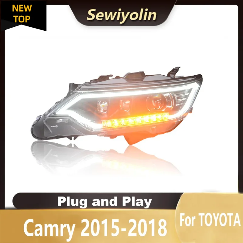 For Toyota Camry 2015-2018 Car LED Headlight Auto Head lamp Reverse Brake Fog Front lights DRL Plug and Play IP67 2pcs/Set