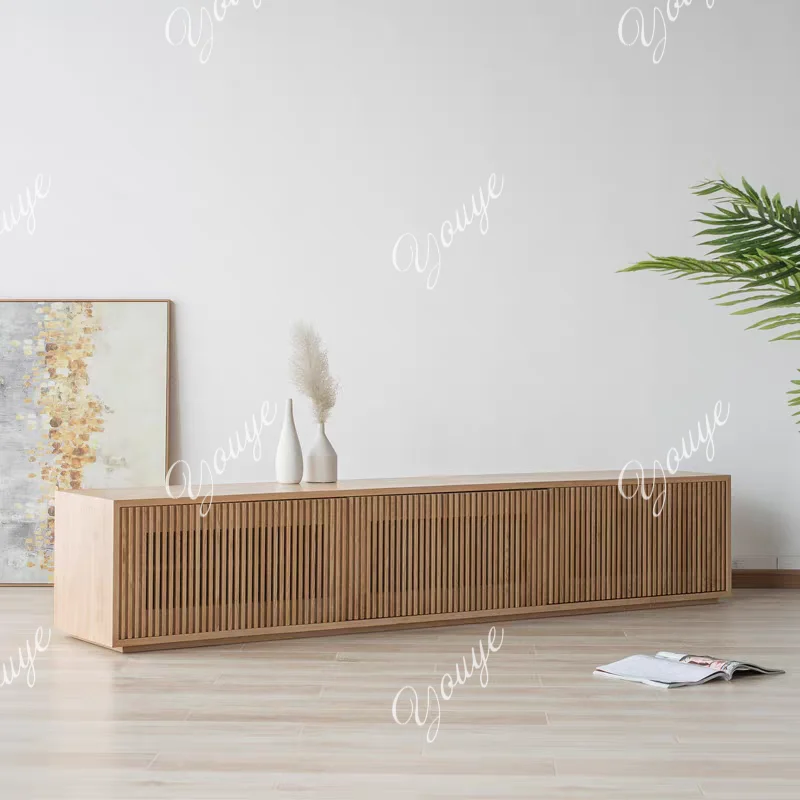 

Nordic solid wood TV cabinet Living room home floor TV cabinet Modern log wind audio-visual cabinet