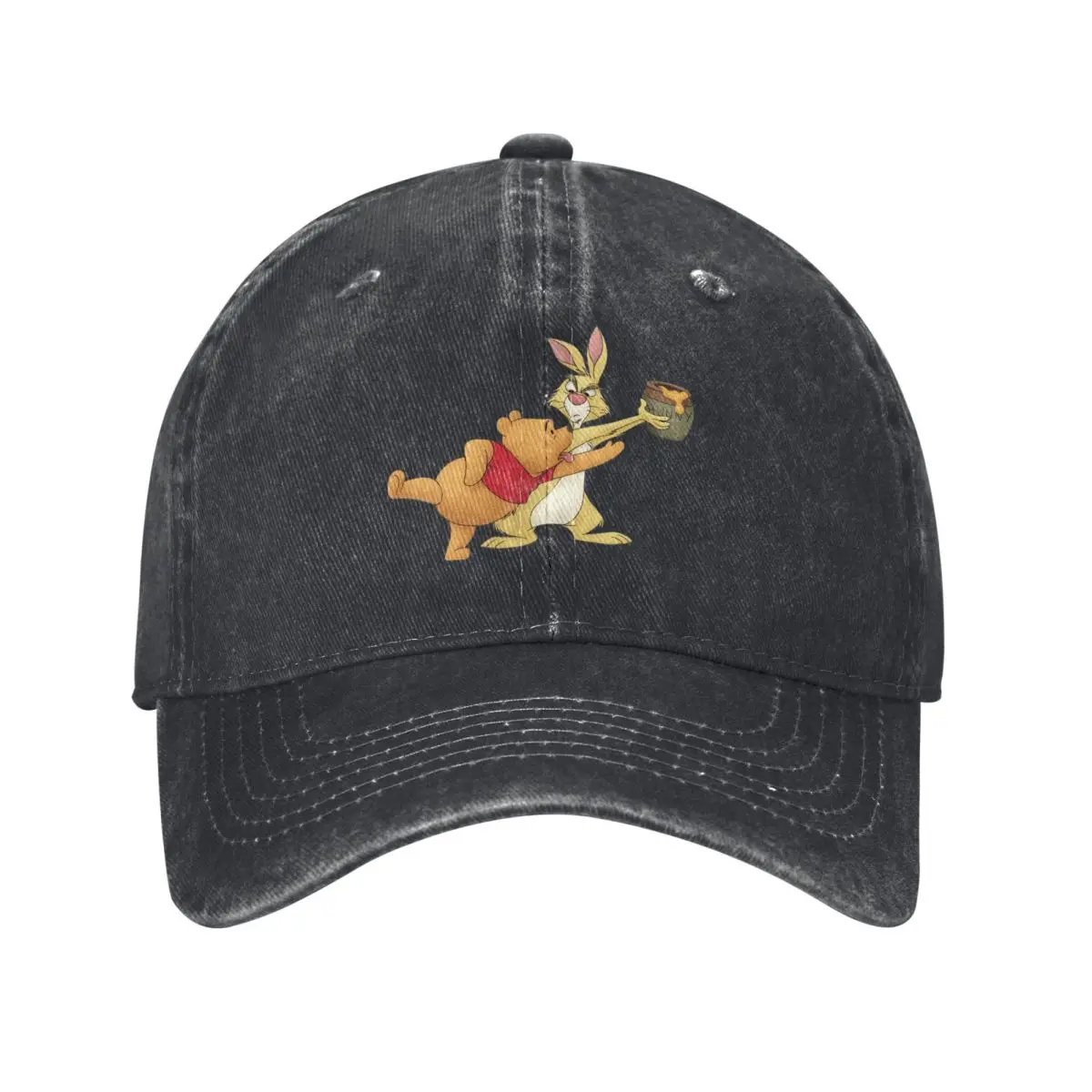 Disney Winnie The Pooh Multicolor Hat Peaked Women's Cap Trying To Take Honey From Rabbit Personalized Visor Protection Hats