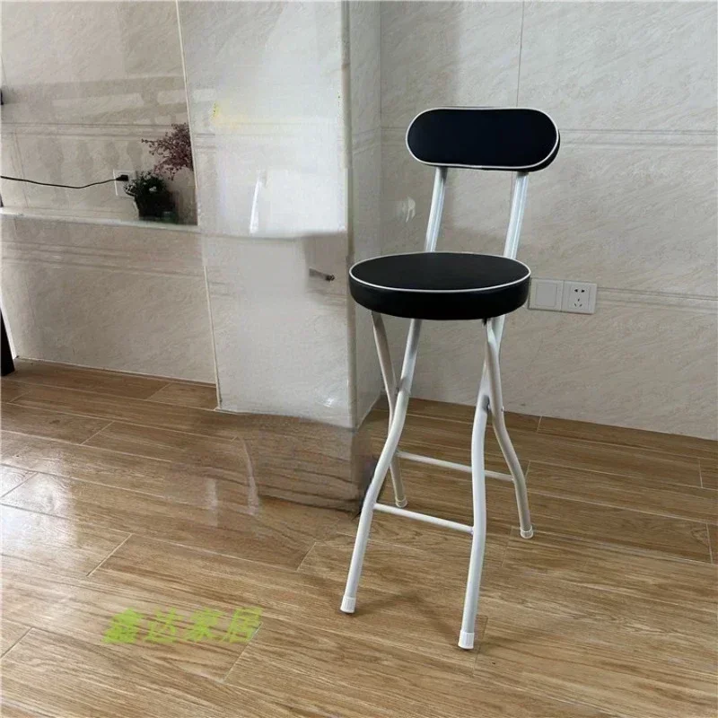 Foldable Bar Chairs Modern Simple Bar Stool for Home Cash Register Portable High Chair with Backrest Stool