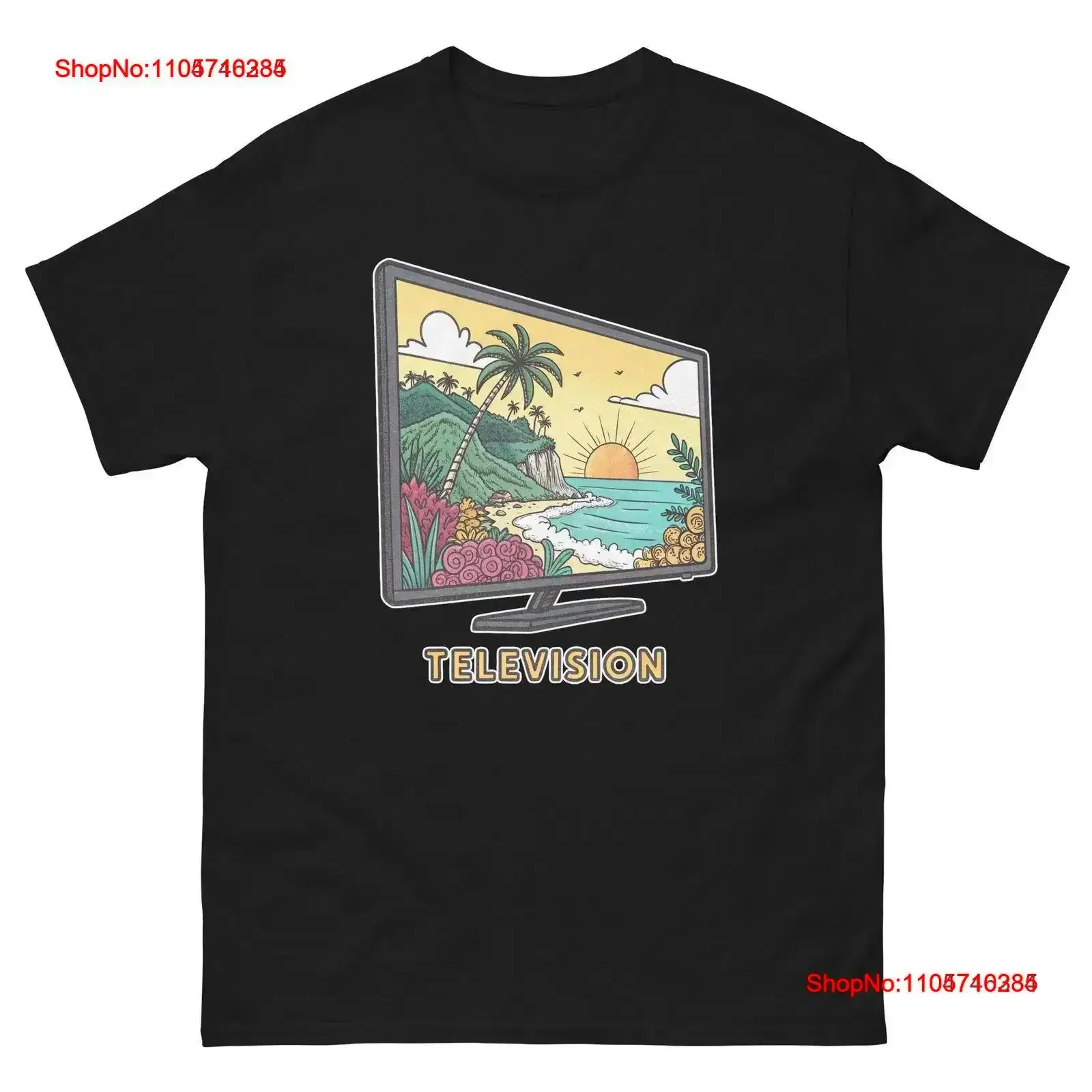 Television Screen Popular Illustration Object T Shirt vintage Washed Versatile Casual fashion Stretched homme designer clothes