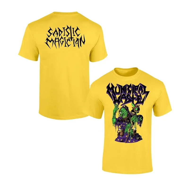Top American Scolding Metal Band MUNICIPAL WASTE Men's Punk Rock Style American Short-sleeved T-shirt