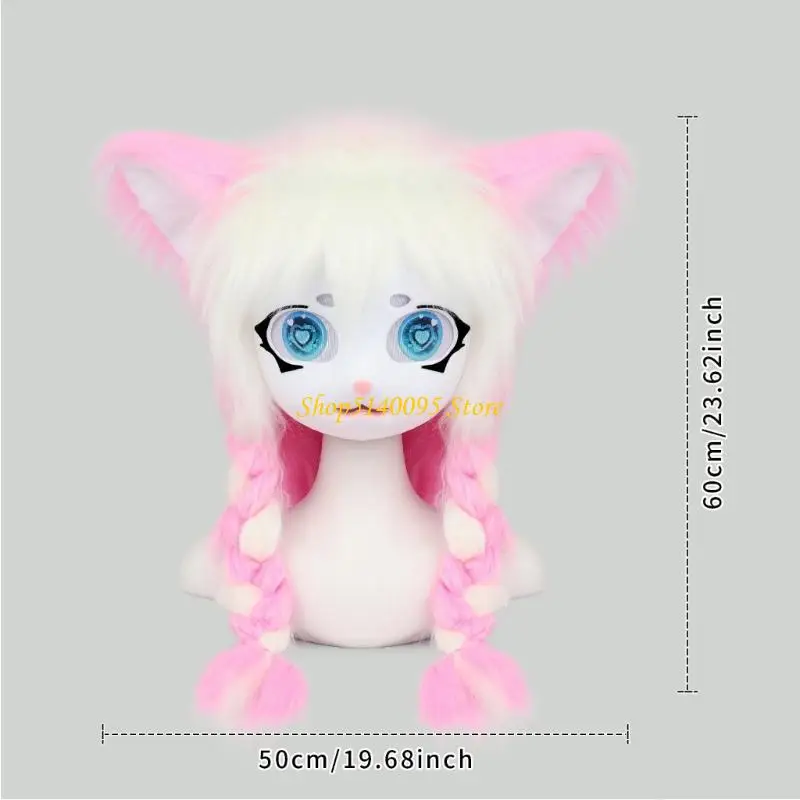 DXAE Full Coverage Animal Head Mask With Soft Faux Furs Halloween Decors For Carnival Costumes And Anime Conventions