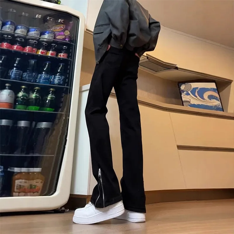 

Осенние и зимние мужские джинсы, нишевые брюки с боковой молнией High Street Tide