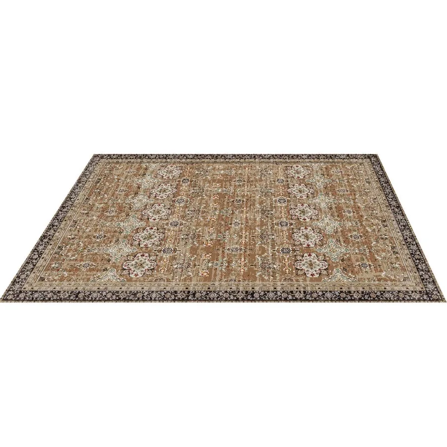 

Large Area Rug 7.5x9.5 ft AntiSkid TearResistant Floor Mat Vintage Brown Green