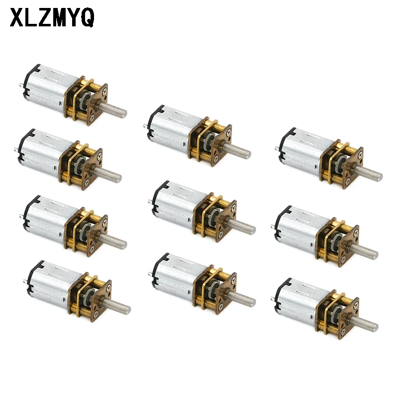 10szt DC 3V/6V/12V N20 Mini mikro silnik z przekładnią metalową z kołem zębatym Silniki DC 30RPM 60RPM 100RPM 200RPM 300RPM 600RPM 1000RPM