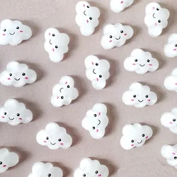 10pcs White Cloud Nail Resin Art Charms 3D Cartoon Bear Candy Star Bunny Nail Decoration Jewelry DIY Kawaii Nail Art Parts