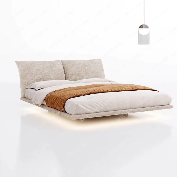 

Двуспальная кровать DD с обивкой из ткани шенил, мягкая, с низким каркасом и подвесной системой