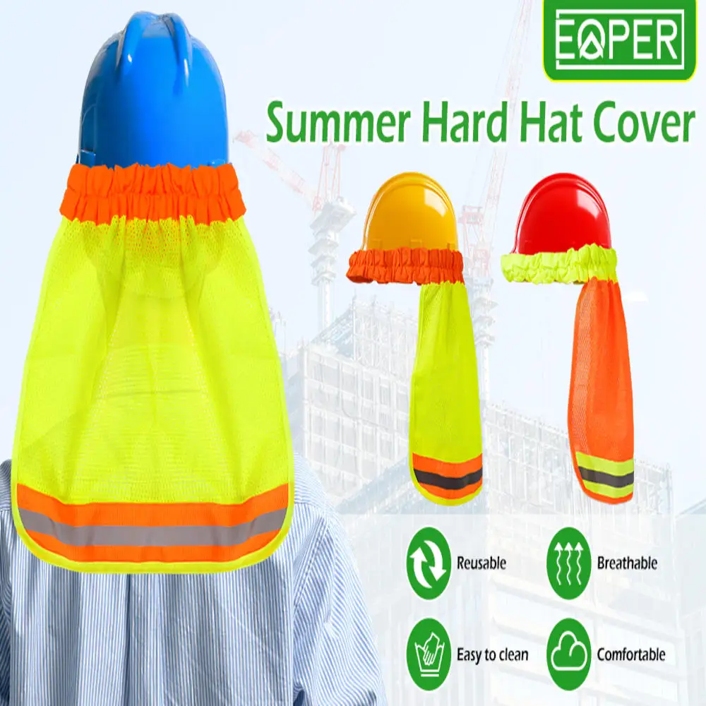 Construction Safety Helmet Visor Cover Hard Hat Sunshade Helmets Reflective Stripe Cap Cover for Construction Workers Protection