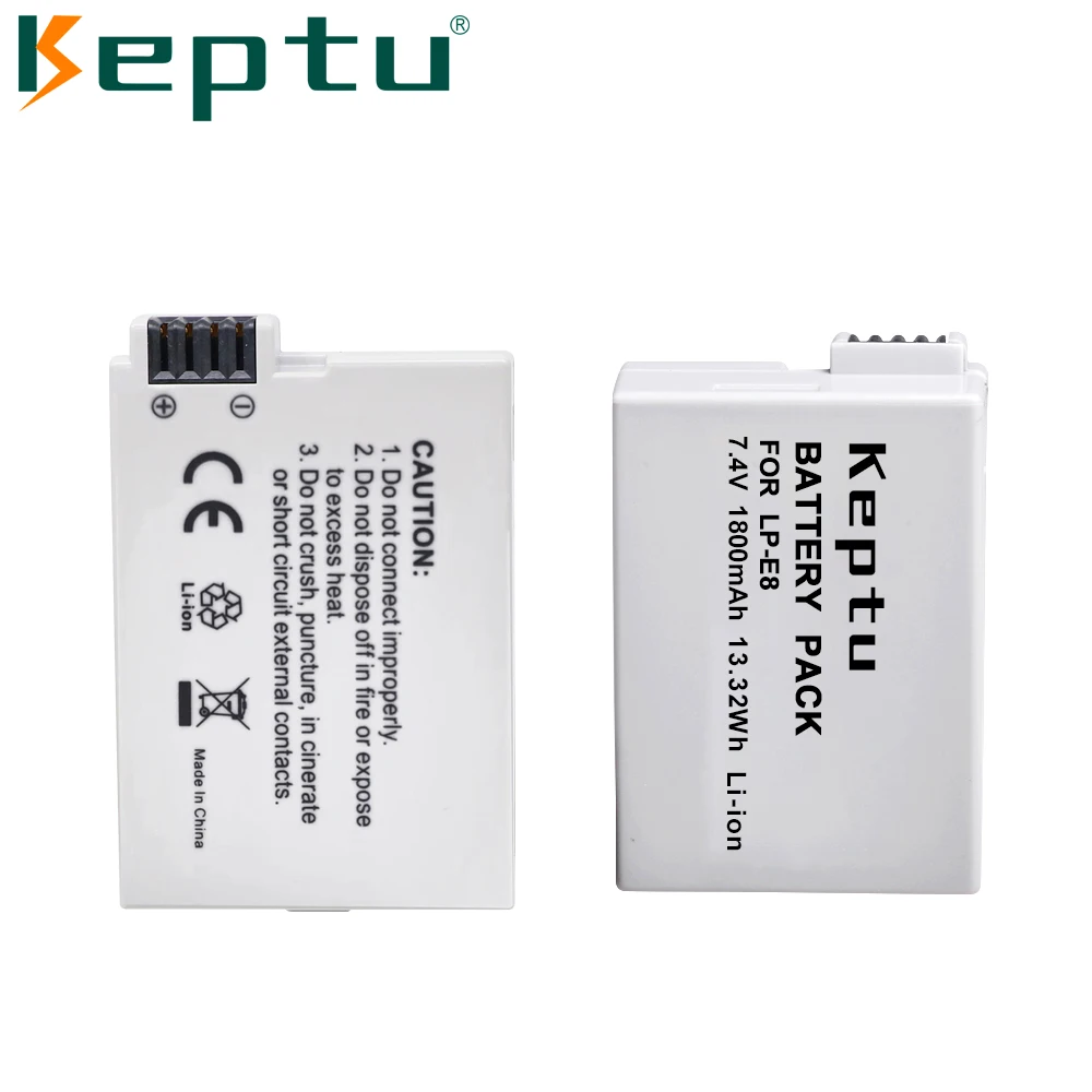 KEPTU-Batería de 1800mah LP-E8 LP E8 LPE8, cargador LCD para Canon EOS 550D 600D 650D 700D Rebel T2i T3i T4i T5i Kiss X4 X5 X6i