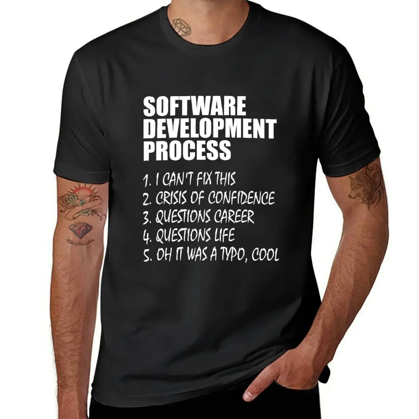 Software Development Process Programmer Joke T-Shirt vintage clothes kawaii clothes customizeds mens graphic t-shirts 2024 manga