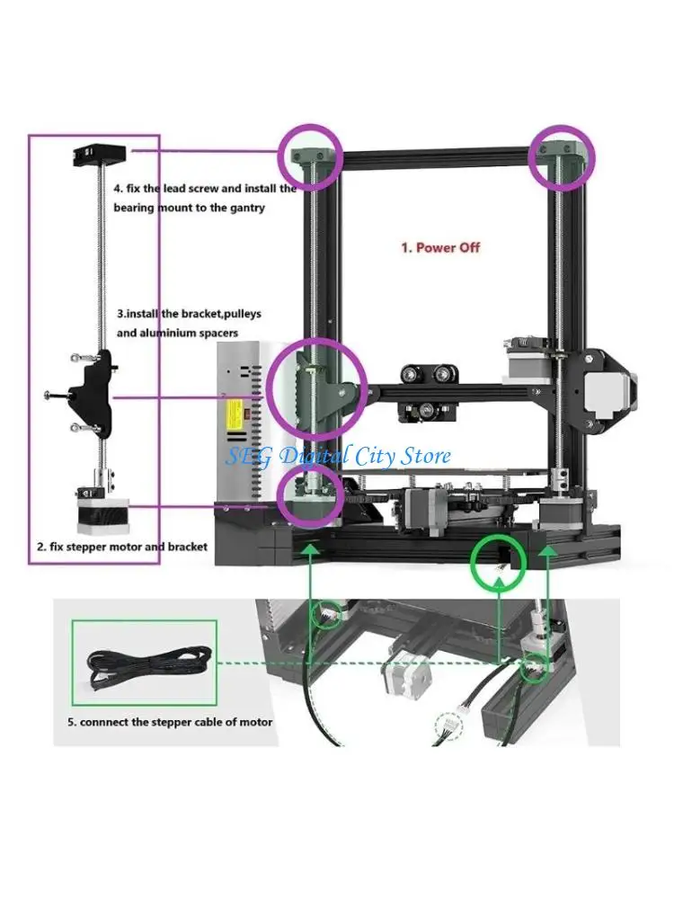 

U75B Double Z-Axis Kits for Ender-3 Ender-3S Printer High Loading Ability