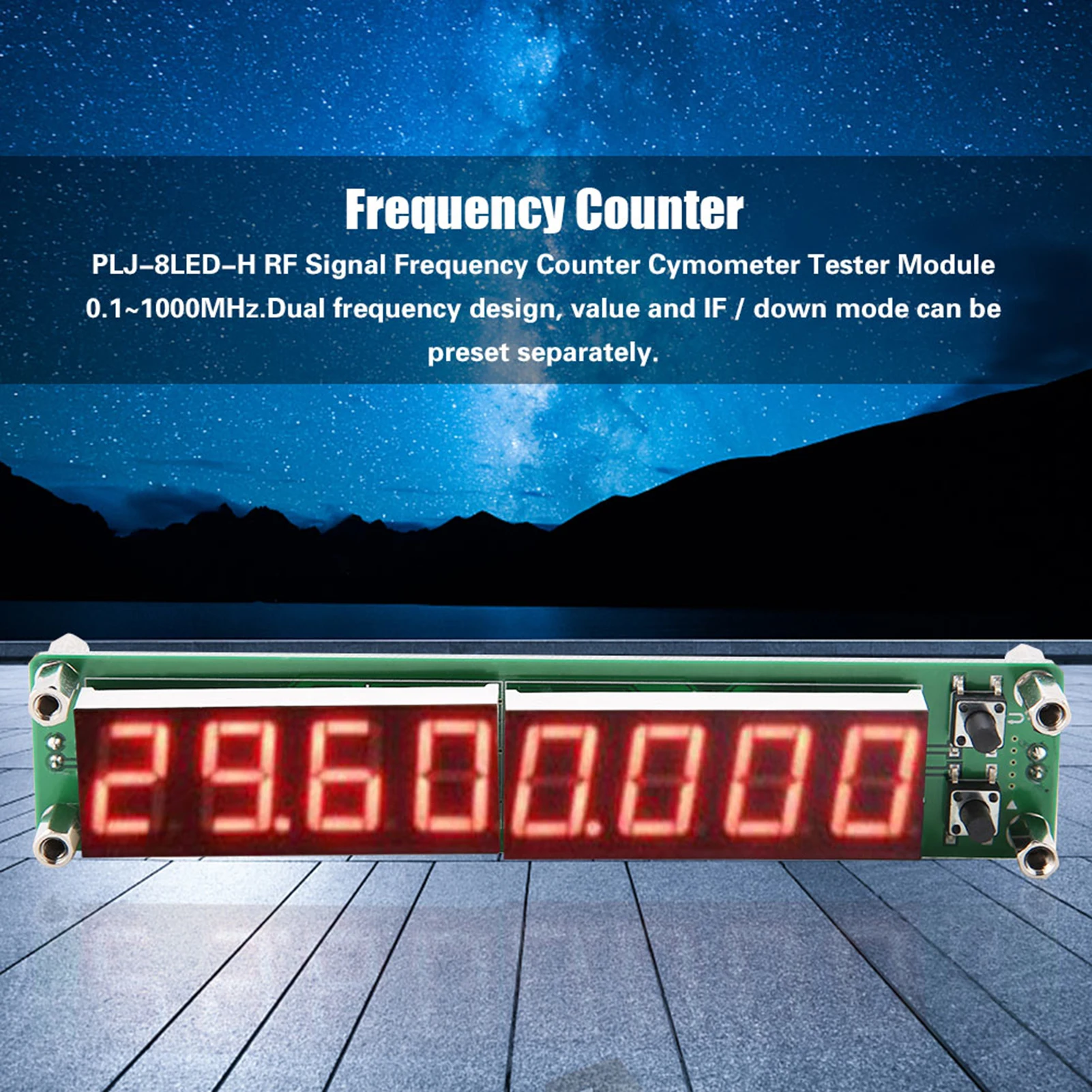 PLJ-8LED-H RF Signal Frequency Counter Cymometer Tester Module 0.1~1000MHz Signal Frequency Counter RF Signal Frequency Counter
