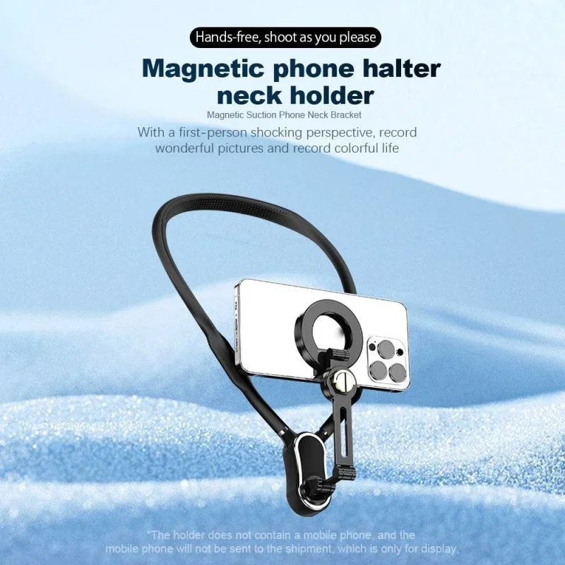 Magnetic Suction Neck Hold Mount for GoPro Action Camera and Phone, Quick Release Hold for iPhone 15, 14, 13, 12, Vlog Live Stre