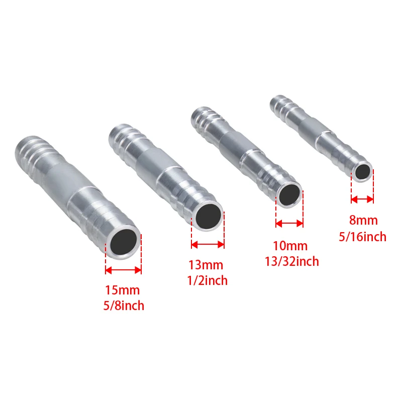 

#6 #8 #10 #12 Straight Splice Push in Fitting Aluminium A/C Refrigerant Hose Barb Fitting 3/8 1/2 5/8 3/4 straight A/C fittings