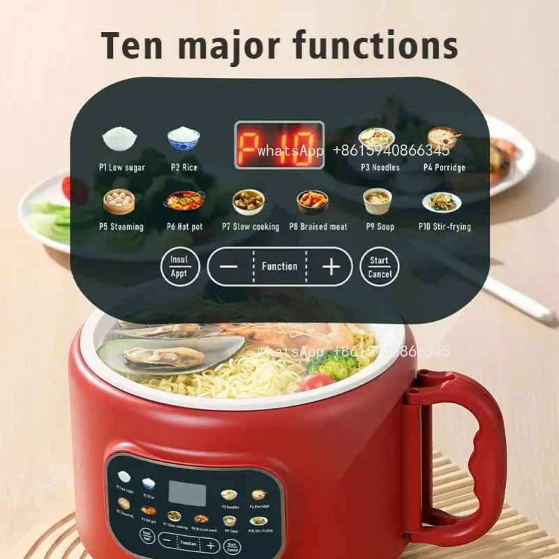 Electric Rice Cooker, Smart Multifunctional Small Rice Cooker for 3-4 People, Ceramic Glazed Inner Pot