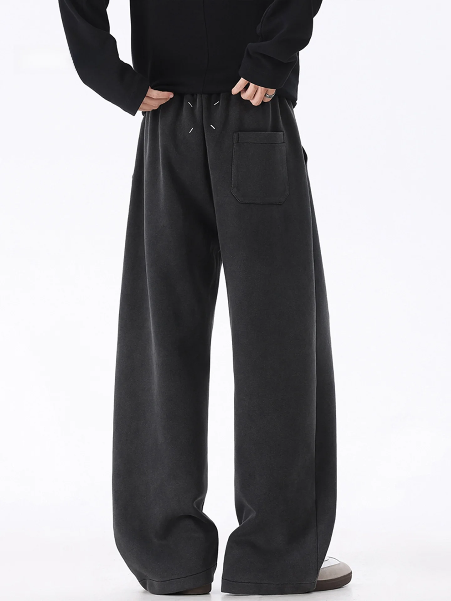 

American Sle Heavyweight Embroidered Waed Bla Men's Sweatpants Autumn Winter Fce Lined Thiened Sports Casual Drape...