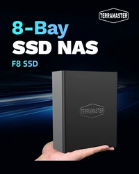TERRAMASTER F8 SSD NAS Storage - 8Bay All SSD N95 QuadCore CPU, 8GB RAM, Palm-Sized Powerful Network Attached Storage(Diskless))