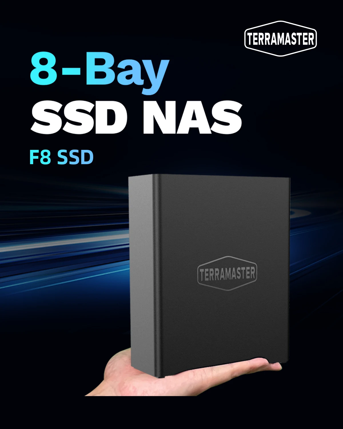 armazenamento nas ssd terramaster f8 cpu quadcore all ssd n95 de baias gb de ram armazenamento conectado a rede poderosa de tamanho da palma sem disco 01