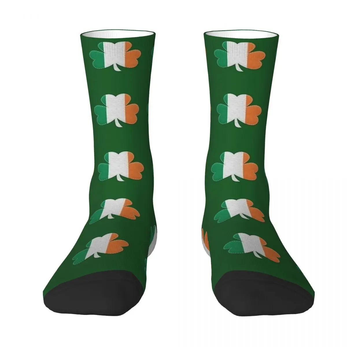 Irish Flag Shamrock Socks Ireland Casual Stockings Spring Anti Skid Women Men Socks Comfortable Graphic Cycling Socks