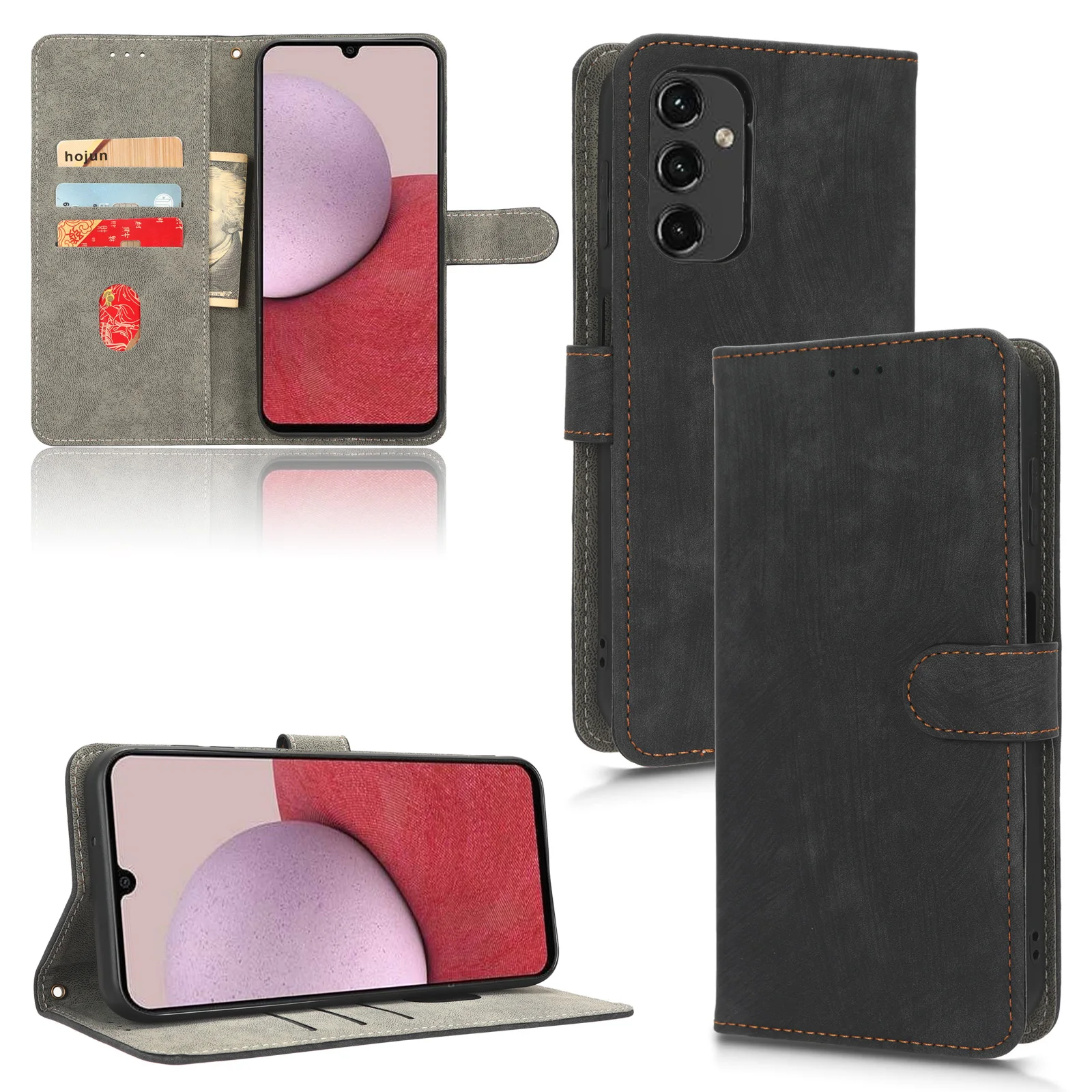 

RFID Protection Leather Cases For OPPO Reno 8 A58 A78 A57 A77 Realme 10 9i C35 C33 C30 V23 A76 A96 5G Wallet Phone Case 100pcs