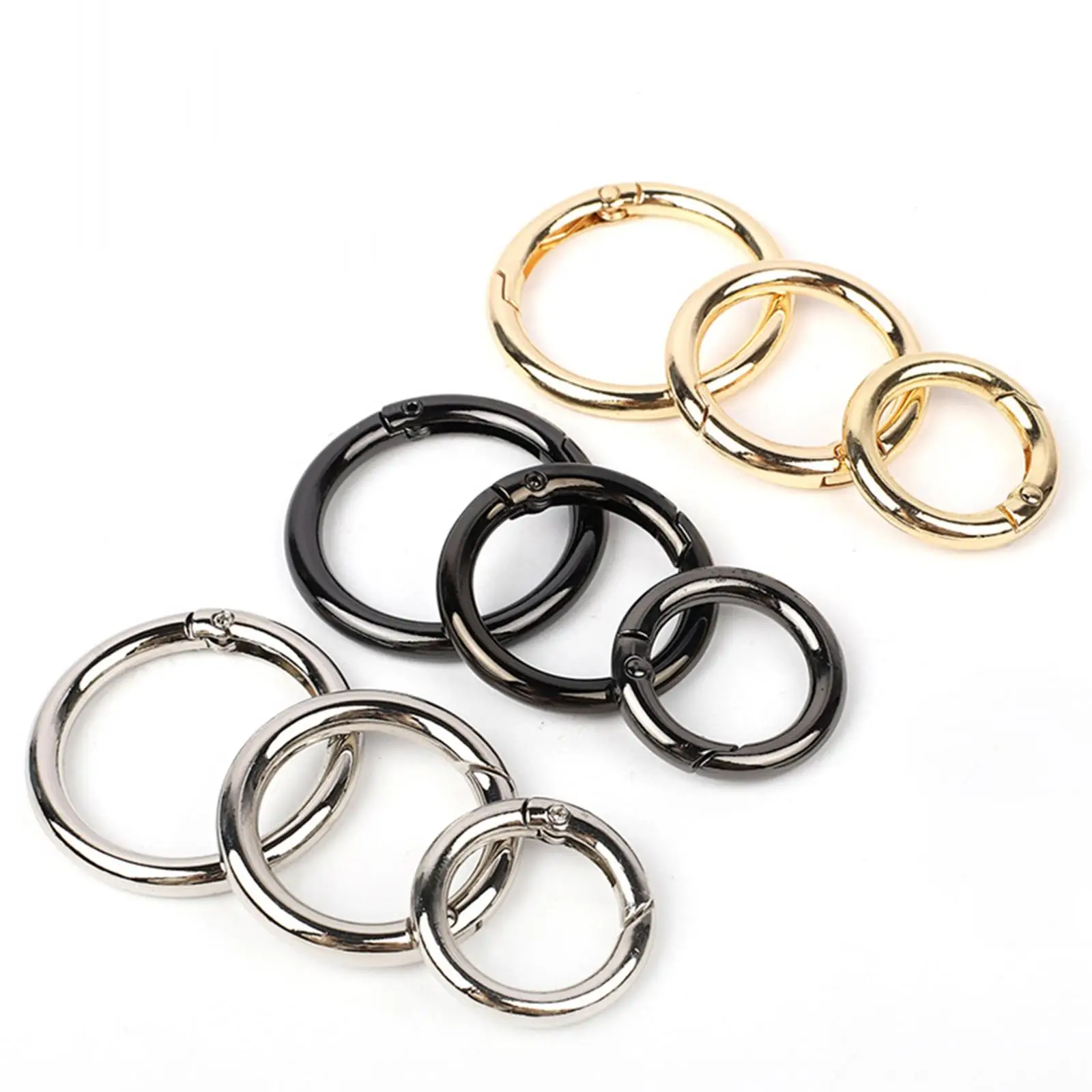 2x 5x Leather Bag Buckles Spring Coils Multipurpose Practical Lightweight Trendy DIY Bags Tote Carabiner Clip Snaps Spring Rings