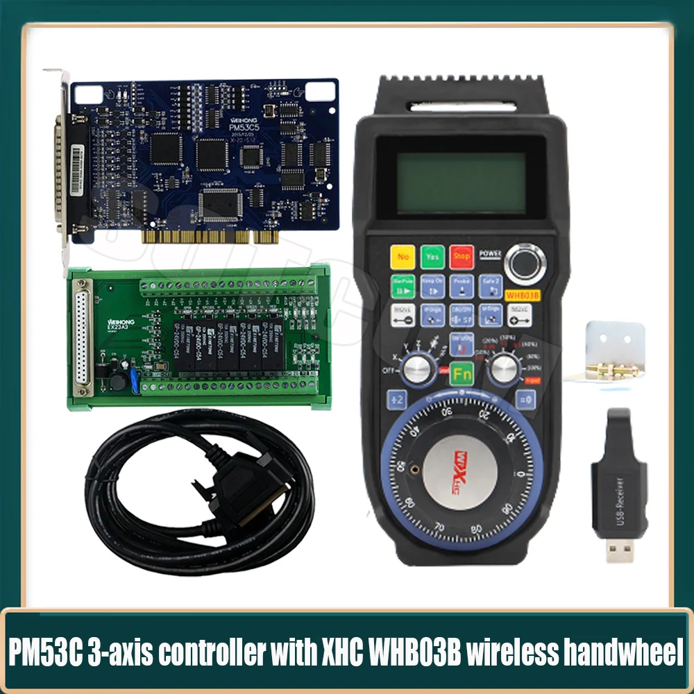 

Pm53c Nc Studio V8 Cnc Controller Breakout Board Control Card With Xhc Whb03b Wireless Hand Wheel 3 Axis Weihong Controller