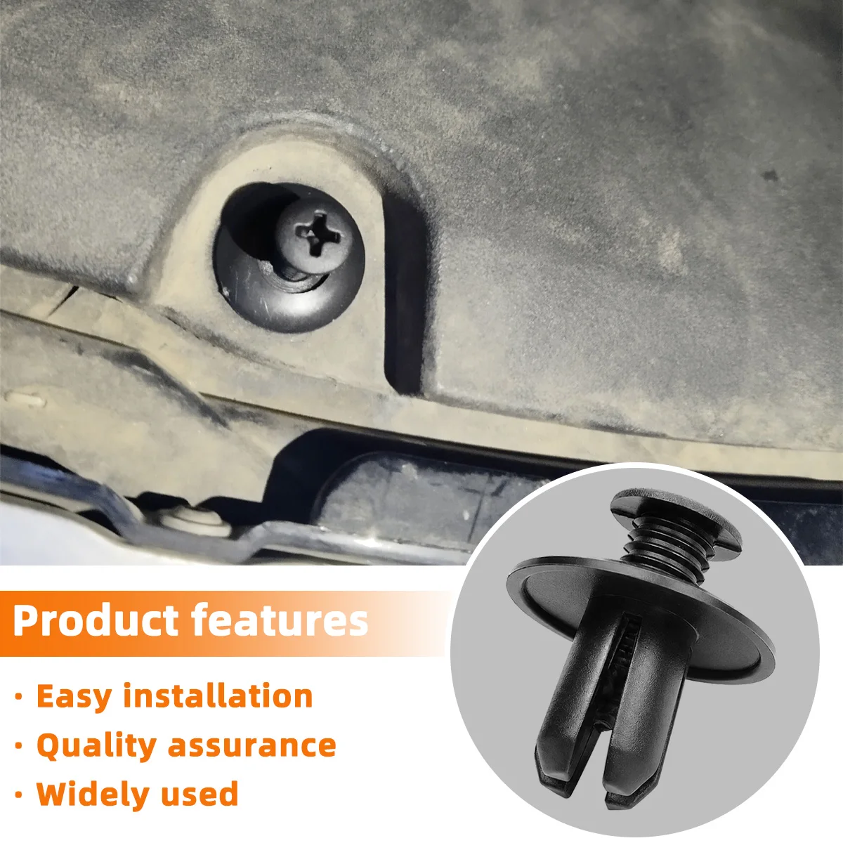Clip-Befestiger, Druckknopf-Befestiger, Nylon-Halterung, Nietbefestigung für Autotür, Kotflügel, Stoßstange, passend für VW, Toyota, Honda, Ford, Nissan – Detail 5