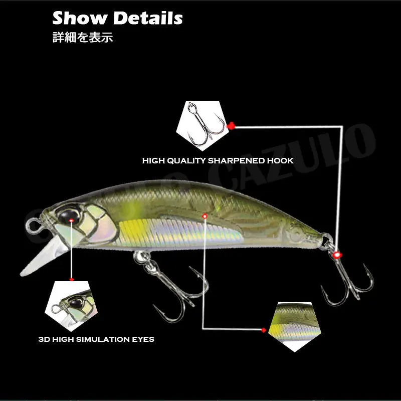 Topwater Wobblers Isca Dura Micro Flutuante Minnow Isca De Pesca 50mm 4.5g Isca Artificial Acessórios De Pesca Blackfish Leurre