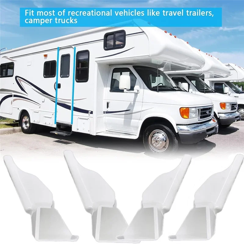 Beccucci per grondaia MOPHE-RV Estensioni per grondaia bianche di camper nei giorni di pioggia, riducono lo sporco e le strade nere sul tuo camper