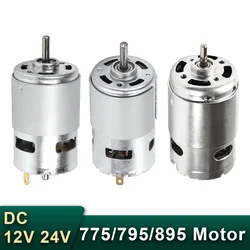 775 795 895 DC Motor 12-24V High-speed Large Torque Motors Ball Bearing Fan Blades for DIY Model Car Small Drill Electric Motor