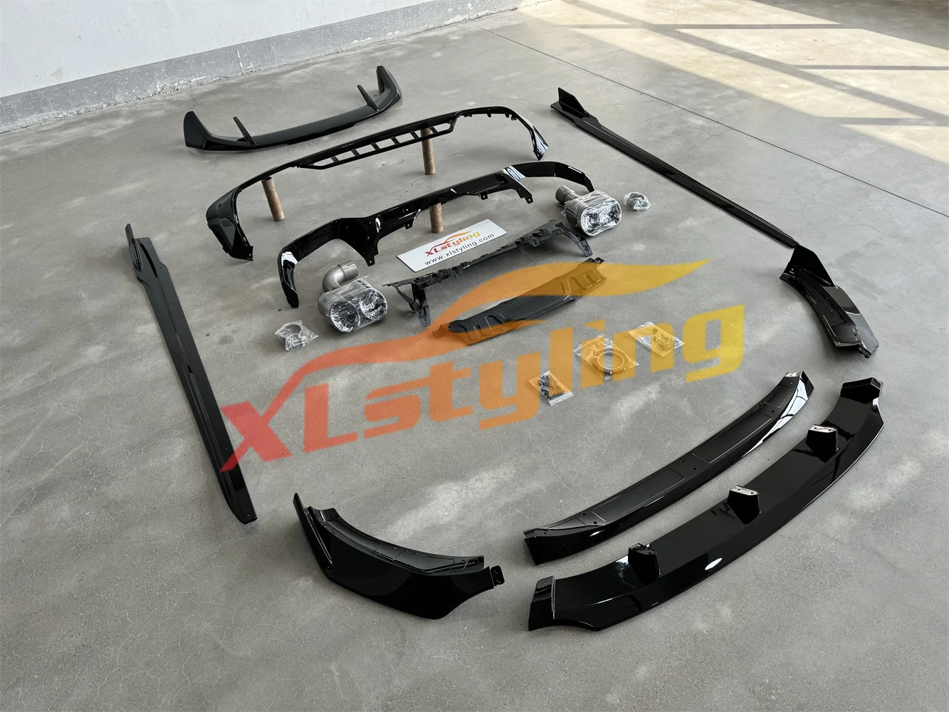 for Car Retrofit Black Knight Warrior Bodykit Front Splitter Lip Rear Diffuser Spoiler Aerokit for BMW X3 G01