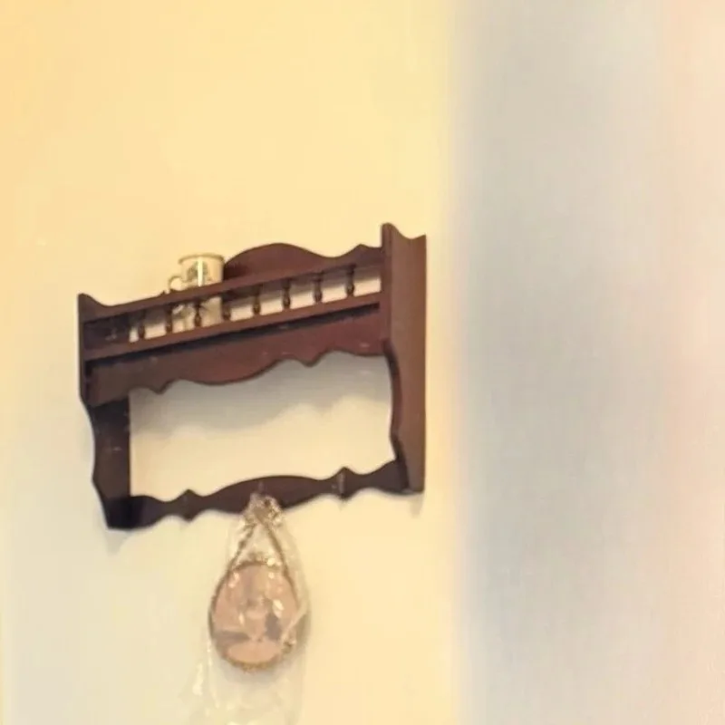 

Американский ретро деревянный держатель для чашек, настенная полка для чайных чашек, органайзер для кофейных чашек, винтажный стиль, настенная полка для хранения