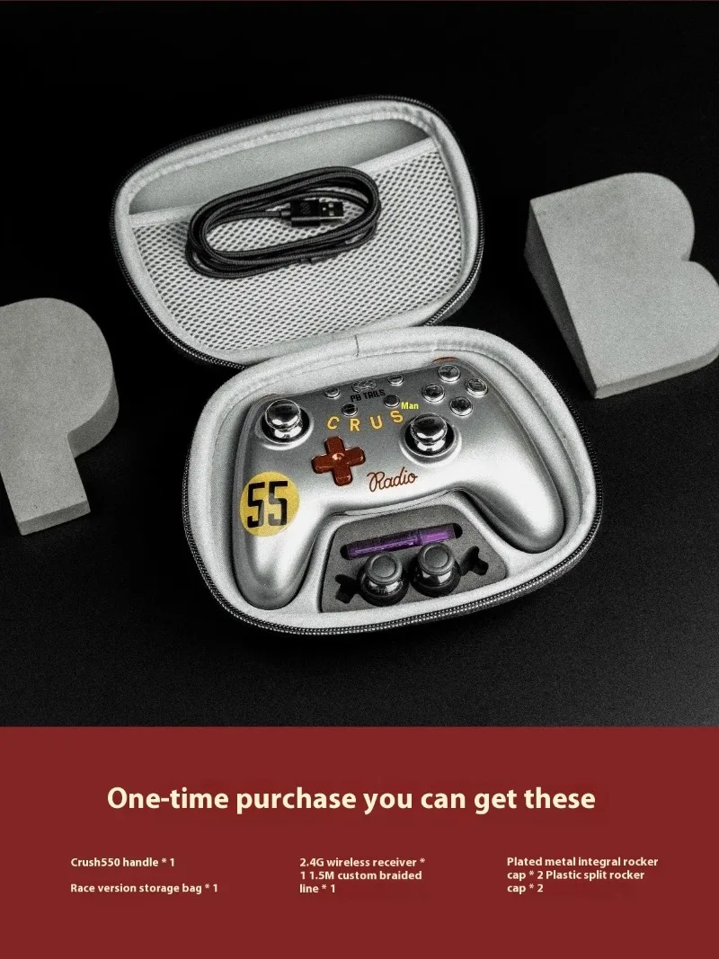 

PB TAILS Crush 550 геймпад трехрежимный TMR джойстик Hall Trigger RGB беспроводной геймпад Magcase турборежим игровые аксессуары для ноутбуков ​