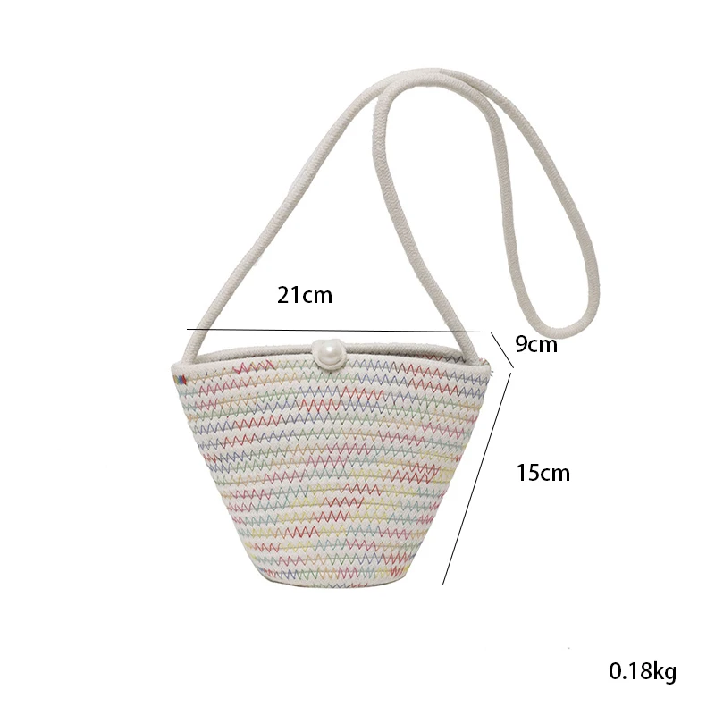 Fashionable Woven Straw Woven Cute Hand-Held Crossbody Small Bag For Women