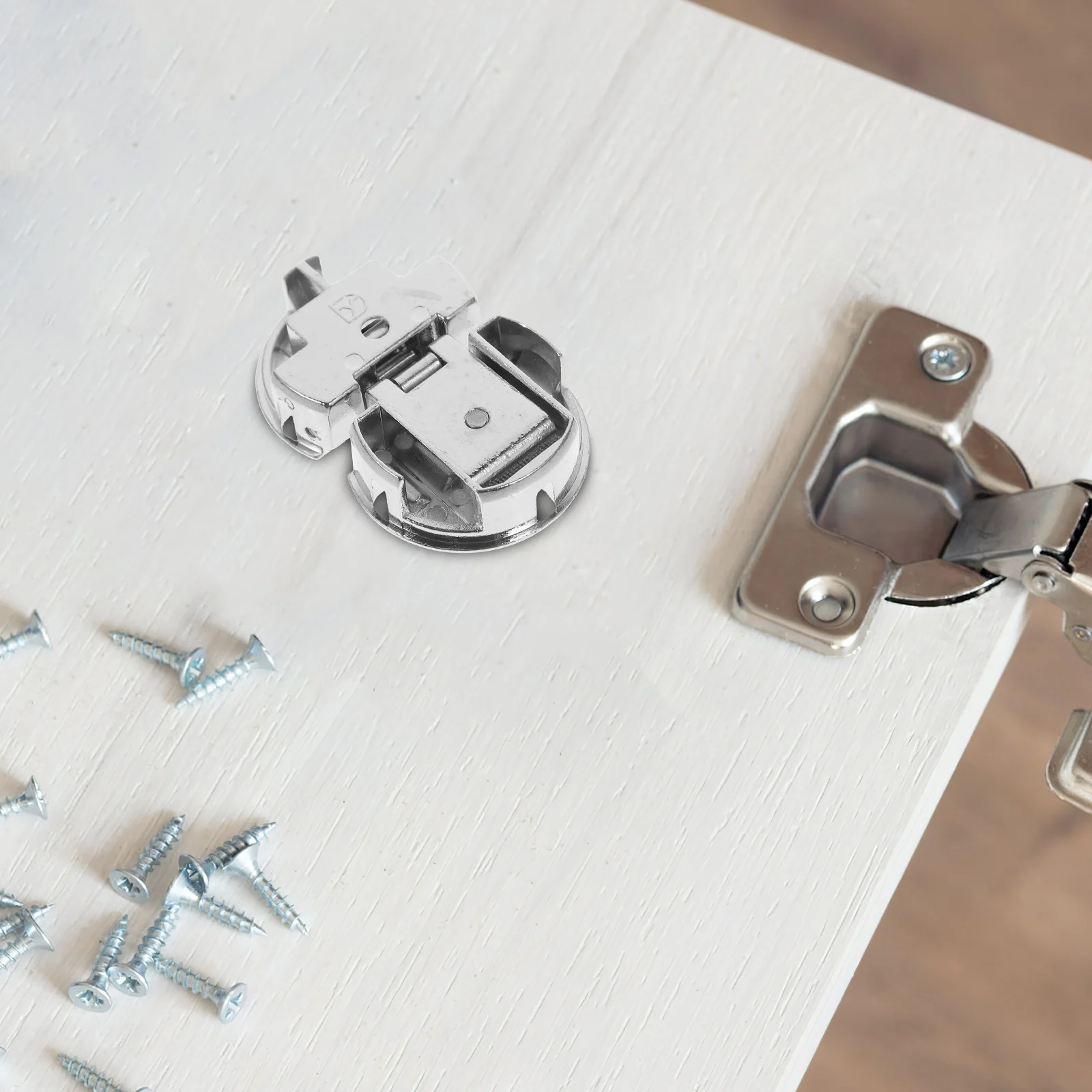 

Silver Zinc Alloy Hinge Half Round Durable Antirust Safe for Furniture Easy to Install Thickening Design Long Lasting