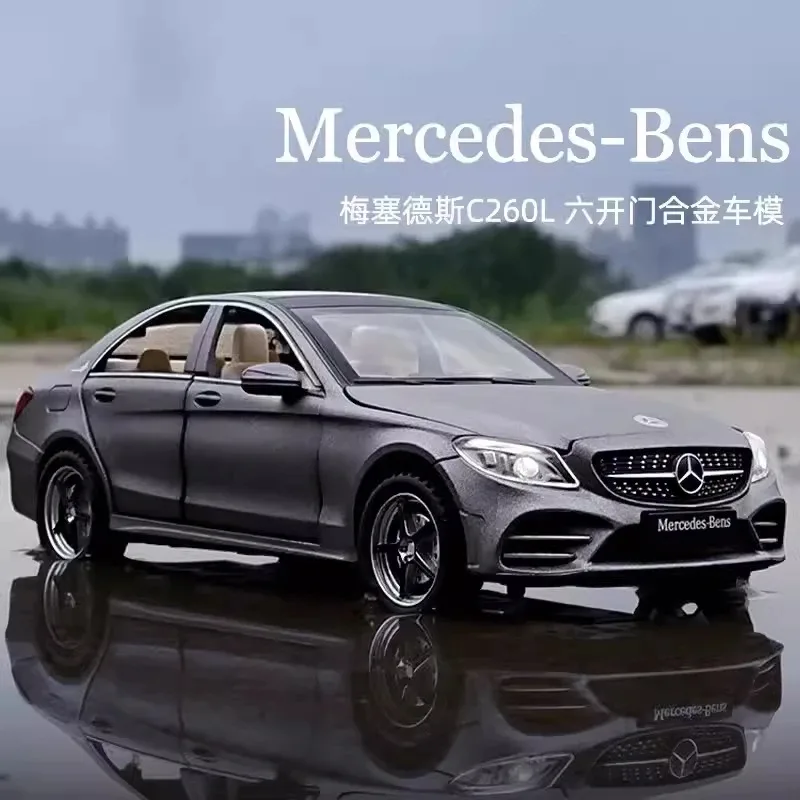 

1:32 Mercedes-Benz C260L Car Model Pull Back Acousto-optic Alloy Discast Metal Toys Car goods Model for Children boys A54