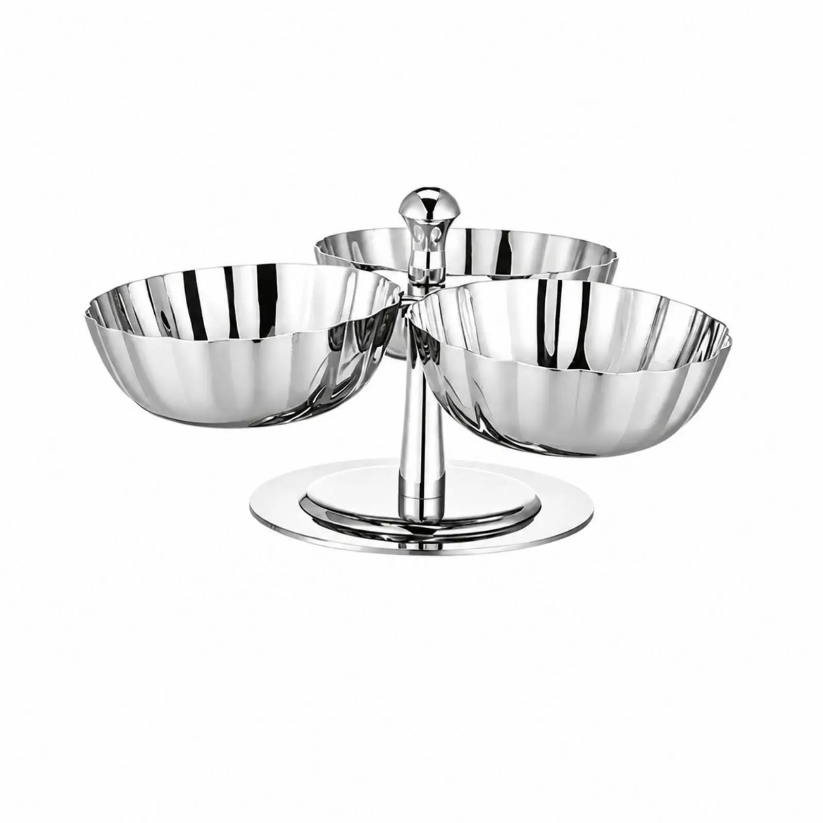 Rotating Dessert Bowl 304 Stainless Steel Spinning Cake Stand for Buffet Party Dessert Display Serving Tray