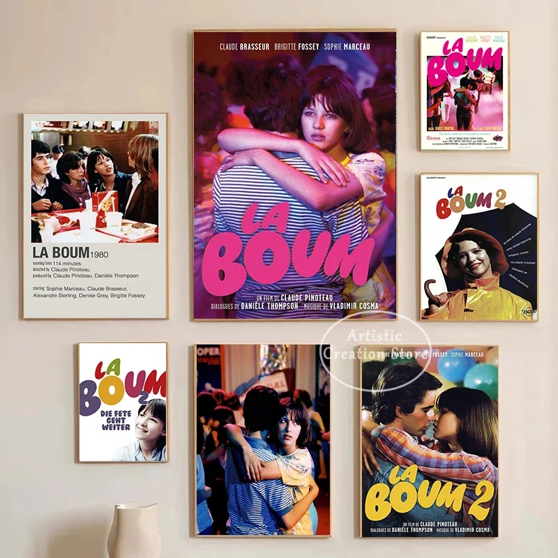 La Boum Vintage Film Poster ersten Kuss Film Leinwand Malerei druckt Wandbilder Schlafzimmer Kino Club Wand kunst Wohnkultur Geschenke