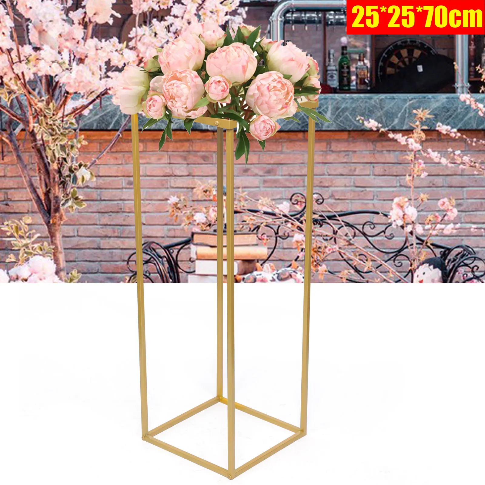 70cm Gold Floral Stand Balloon Frames  Flower Stands Rectangular Shape Wedding Metal