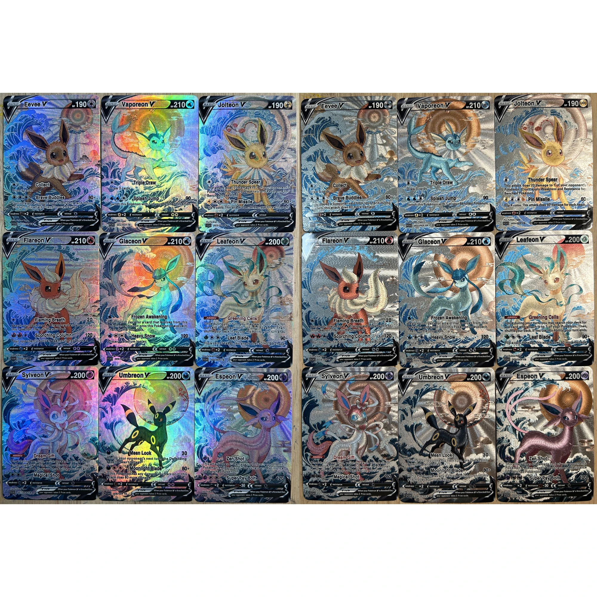 

9Pcs/set Diy Ptcg Eeveelution Umbreon Texture Flash Card Zekrom Reshiram Victini Self Made Classic Anime Collection Cards Toy