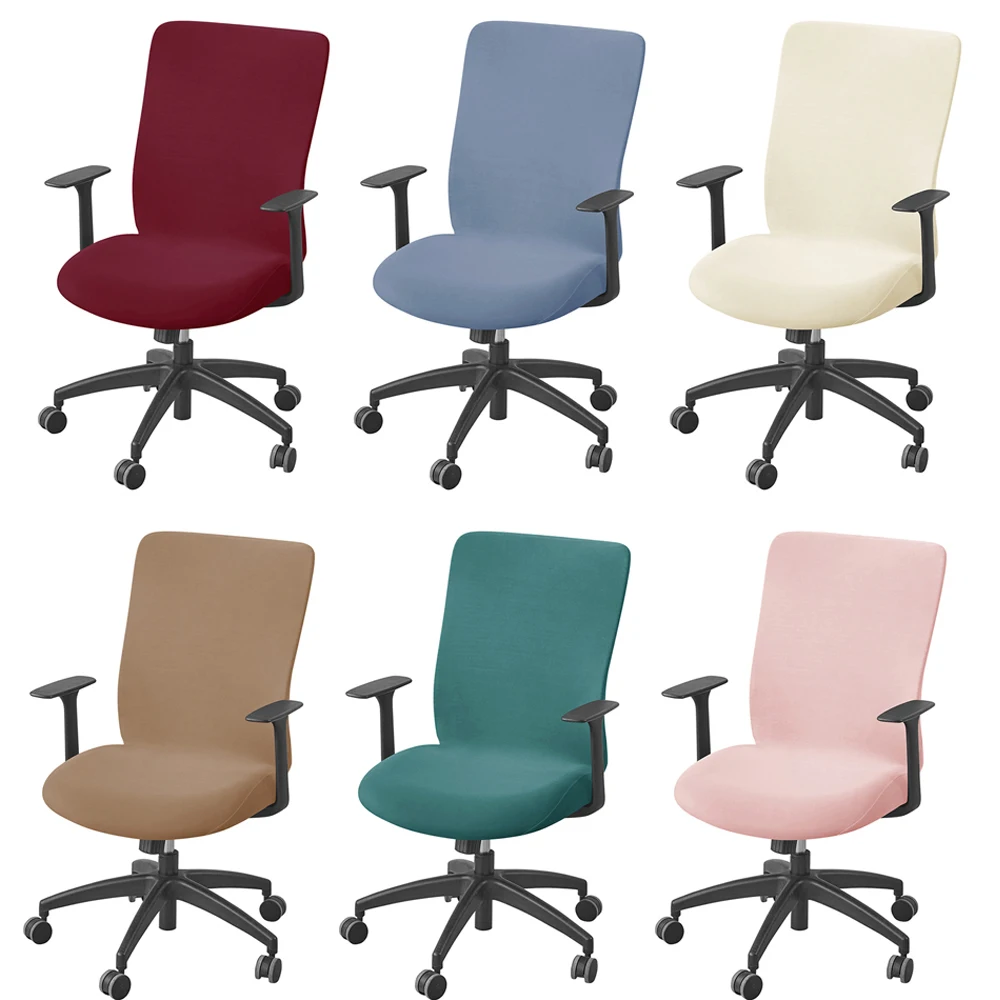 

Stretch Spandex Office Chair Covers Silk Slipcovers Anti-dirty Computer Seat Chair Cover Removable Slipcovers Seat Case