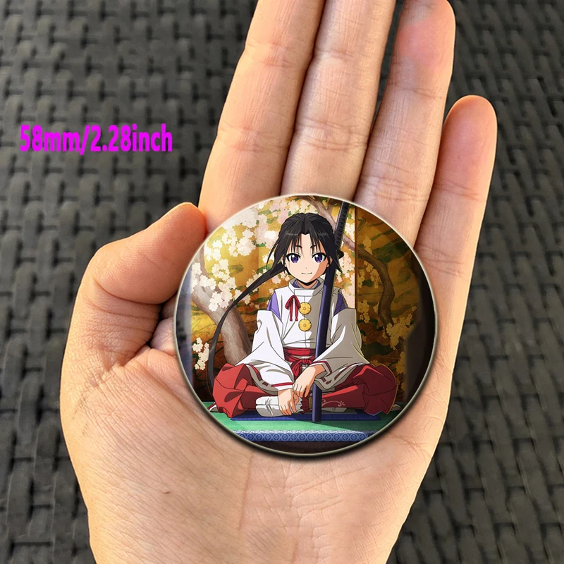 32/44/58 مللي متر أنيمي الساموراي الإبداعية دبابيس التلبيب المستديرة شخصية كرتونية مضحك شارة بروش مجوهرات اكسسوارات هدايا #3