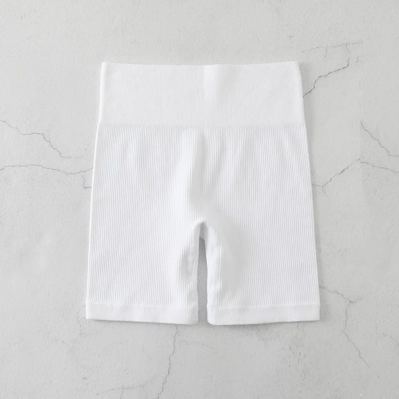 Sports Three Point Shorts Women Ribbed Slim Shorts High Waist Stretchy Leggings Gym Workout Running Sexy Hip Liftting Yoga Short - Image 3