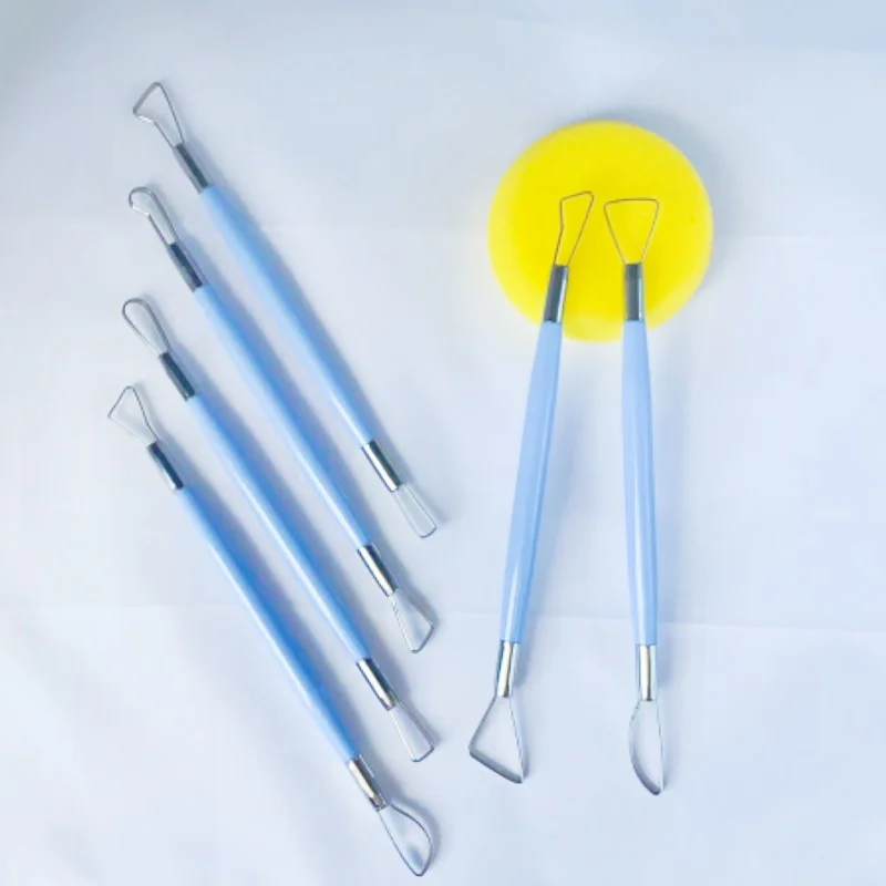 6 pieces of stainless steel double head pottery carving knife DIY handmade fruit and vegetable sculpture tools