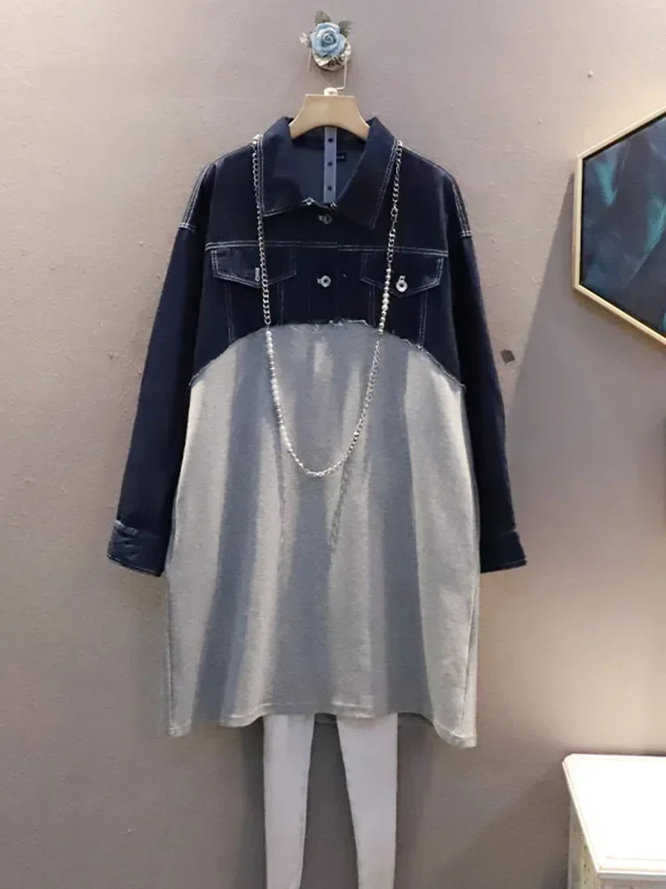 

Платье XITAO в стиле пэчворк, модное маленькое, свежее, с длинным рукавом, богини фанат, повседневное, маленькое, свободное, весна 2024, элегантное, свободное платье, ZY7759