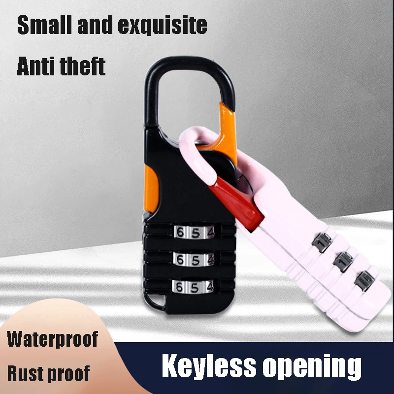 Portable Alloy Mini Lock Padlock Outdoor Travel Luggage Zipper Backpack Handbag Safe Anti-theft Combination Code Number Lock