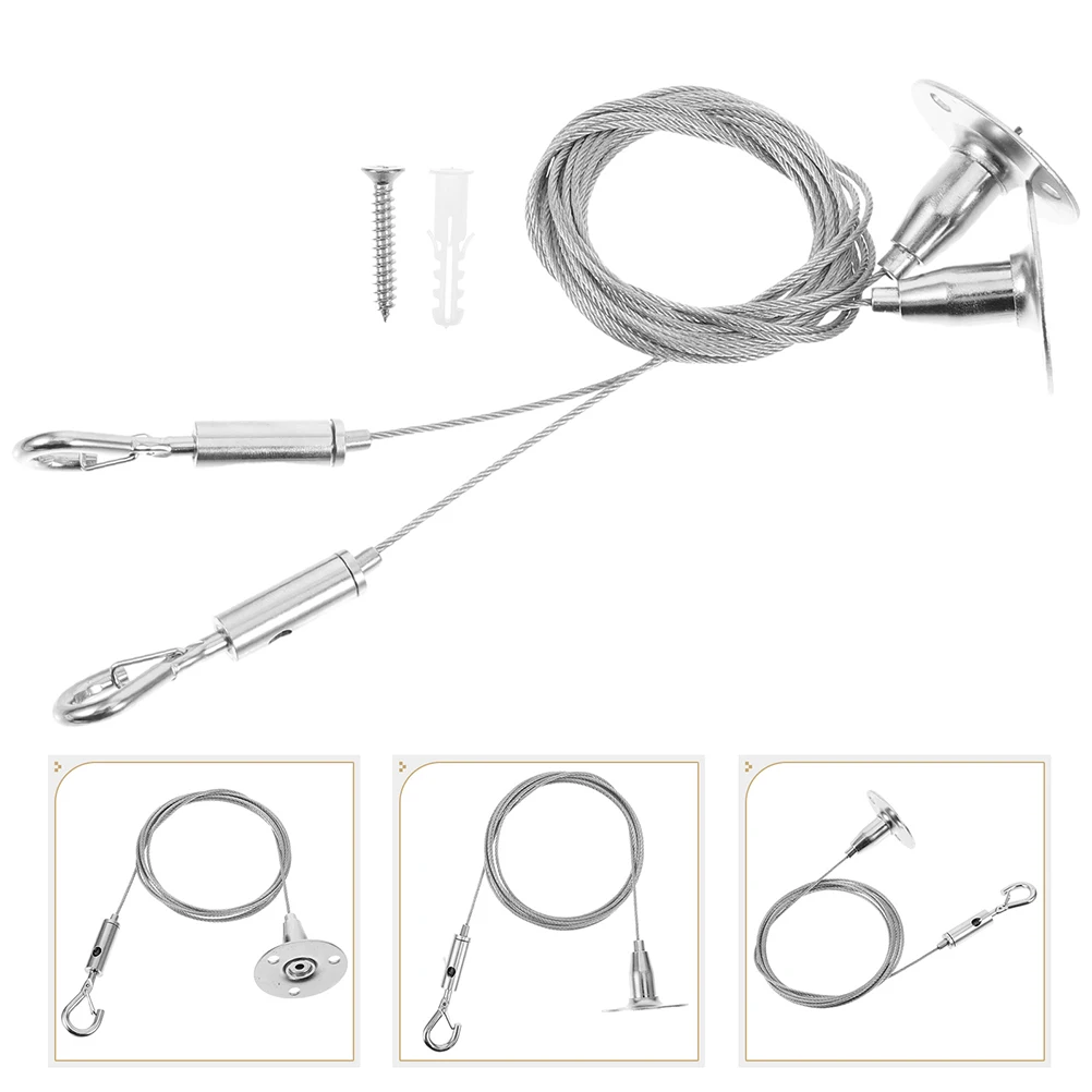 

6pcs Lighting Rope Adjustable Stainless Steel Wire for Hanging Pictures Lights Flowerpots Durable Heavy Duty Frame Hanger